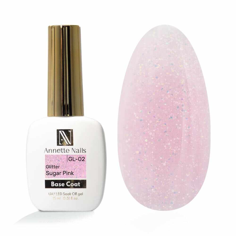 Baza Rubber Annette Nails Glitter Sugar Pink 12ml GL-02