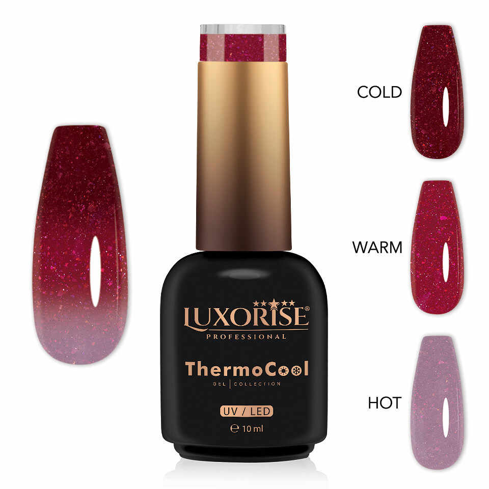 Oja Semipermanenta Termica 3 Culori LUXORISE ThermoCool - Mesmerizing Rose 10ml