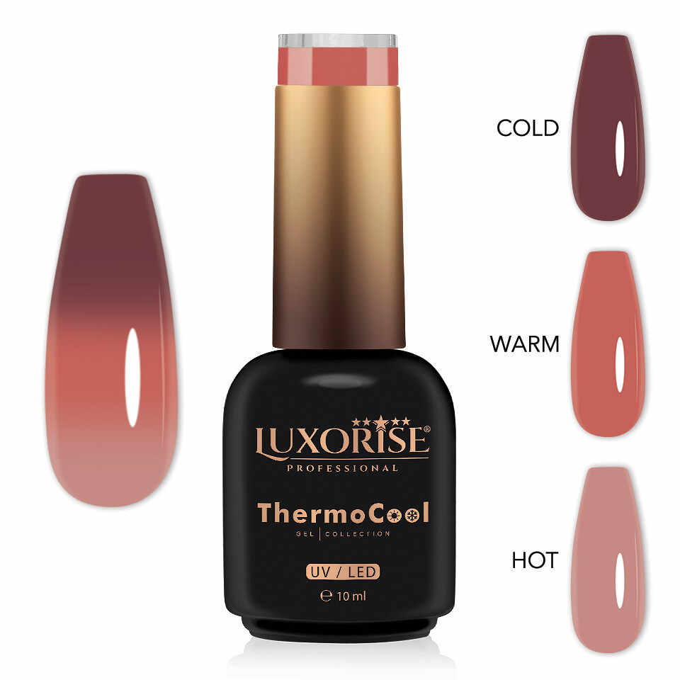 Oja Semipermanenta Termica 3 Culori LUXORISE ThermoCool - Peach Daze 10ml