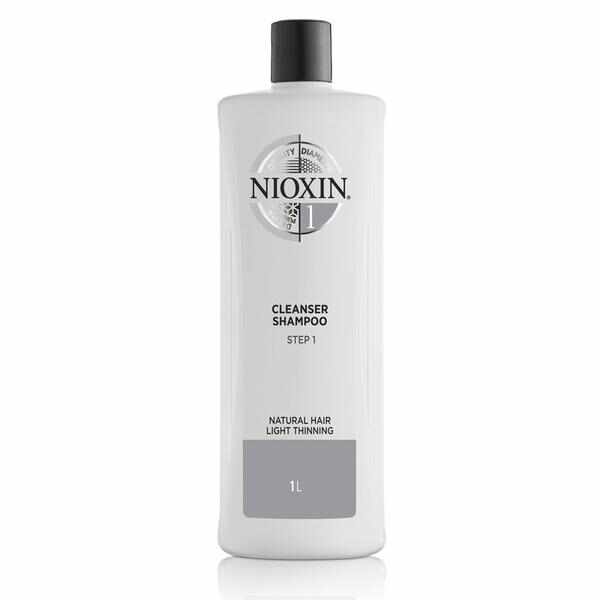 Sampon impotriva Caderii Parului pentru Par Natural cu Aspect Subtiat - Nioxin System 1 Cleanser Shampoo, 1000 ml