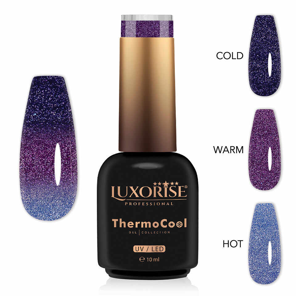 Oja Semipermanenta Termica 3 Culori LUXORISE ThermoCool - Frozen Grape 10ml