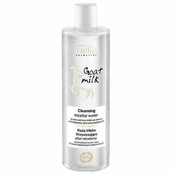 Apa Micelara Hidratanta pentru Pielea Sensibila, cu Acid Hialuronic si Extract din Lapte de Capra - Vellie Cosmetics Goat Milk, 400 ml