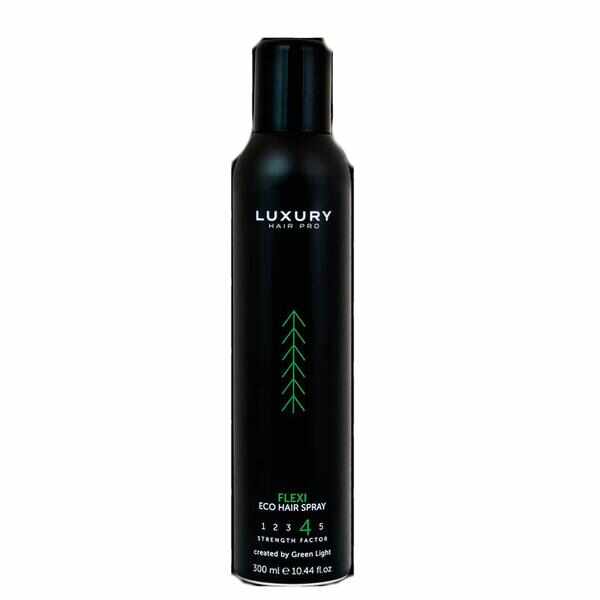 Fixativ - Flexi Eco Hair Spray Luxury Hair Pro, Factor de Fixare 4, Green Light, 300 ml