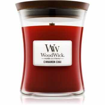 Woodwick Cinnamon Chai lumânare parfumată cu fitil din lemn