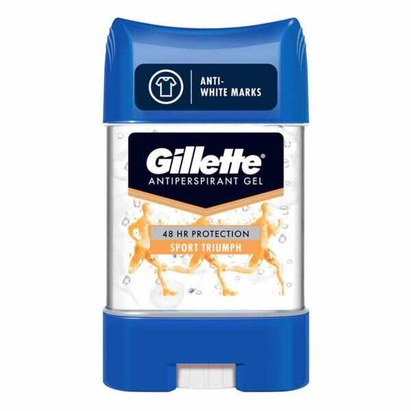 Deodorant Antiperspirant Gel Stick - Gillette Clear Sport Triumph Anti-White Marks, 70 ml