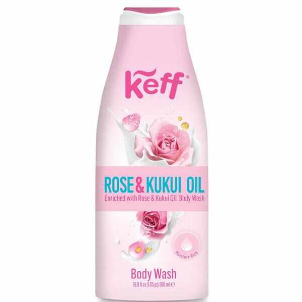 Gel de Dus cu Ulei de Trandafir si Kukui - Sano Keff Rose& Kukui Oil BOdy Wash, 500 ml