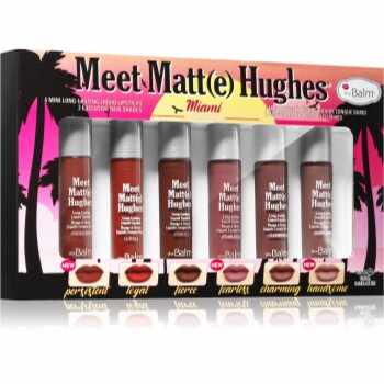 theBalm Meet Matt(e) Hughes Mini Kit Miami set de rujuri lichide (pentru un efect de lunga durata)