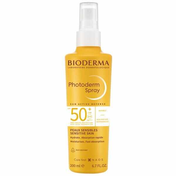 Spray protectie solara pentru piele sensibila Photoderm, SPF 50+, Bioderma, 200 ml