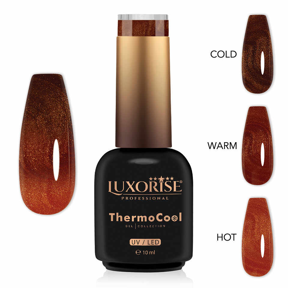 Oja Semipermanenta Termica 3 Culori LUXORISE ThermoCool - Tan Radiance 10ml