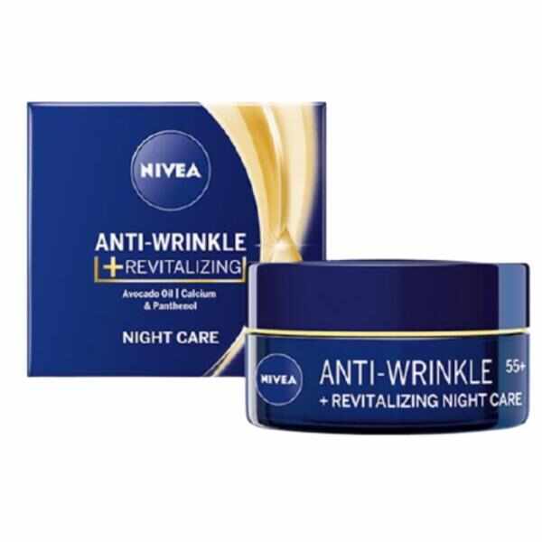 Crema de noapte antirid 55+ Nivea Anti-Wrinkle + Firming, 50ml 