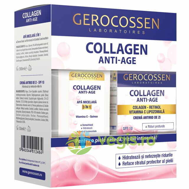 Set Collagen Apa Micelara 300ml + Crema Antirid de Zi 50ml