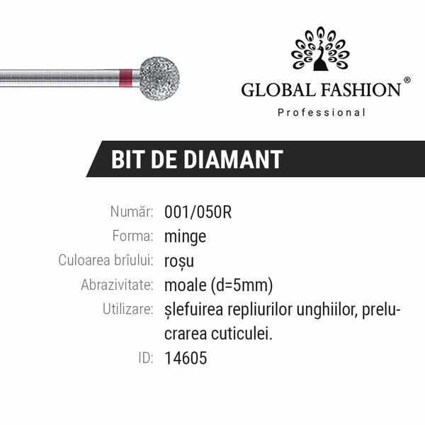 Bit diamant cuticule Sfera 001-050R - Brau rosu