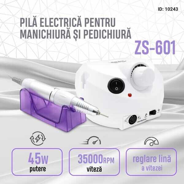 Freza electrica ZS-601, Global Fashion, 35000 RPM, 45W, Alb