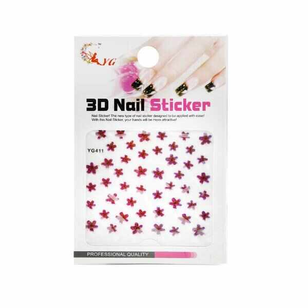 Sticker unghii, Global Fashion, 3D Nail Sticker YG411, Multicolor, 1 set
