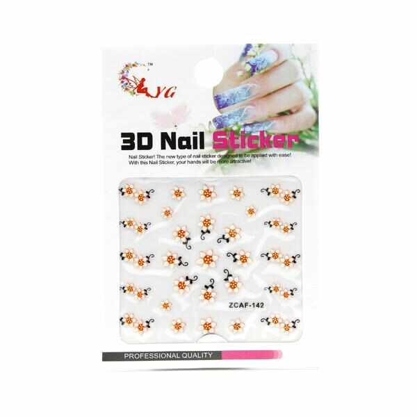 Sticker unghii, Global Fashion, 3D Nail Sticker, ZCAF-142, Multicolor, 1 set