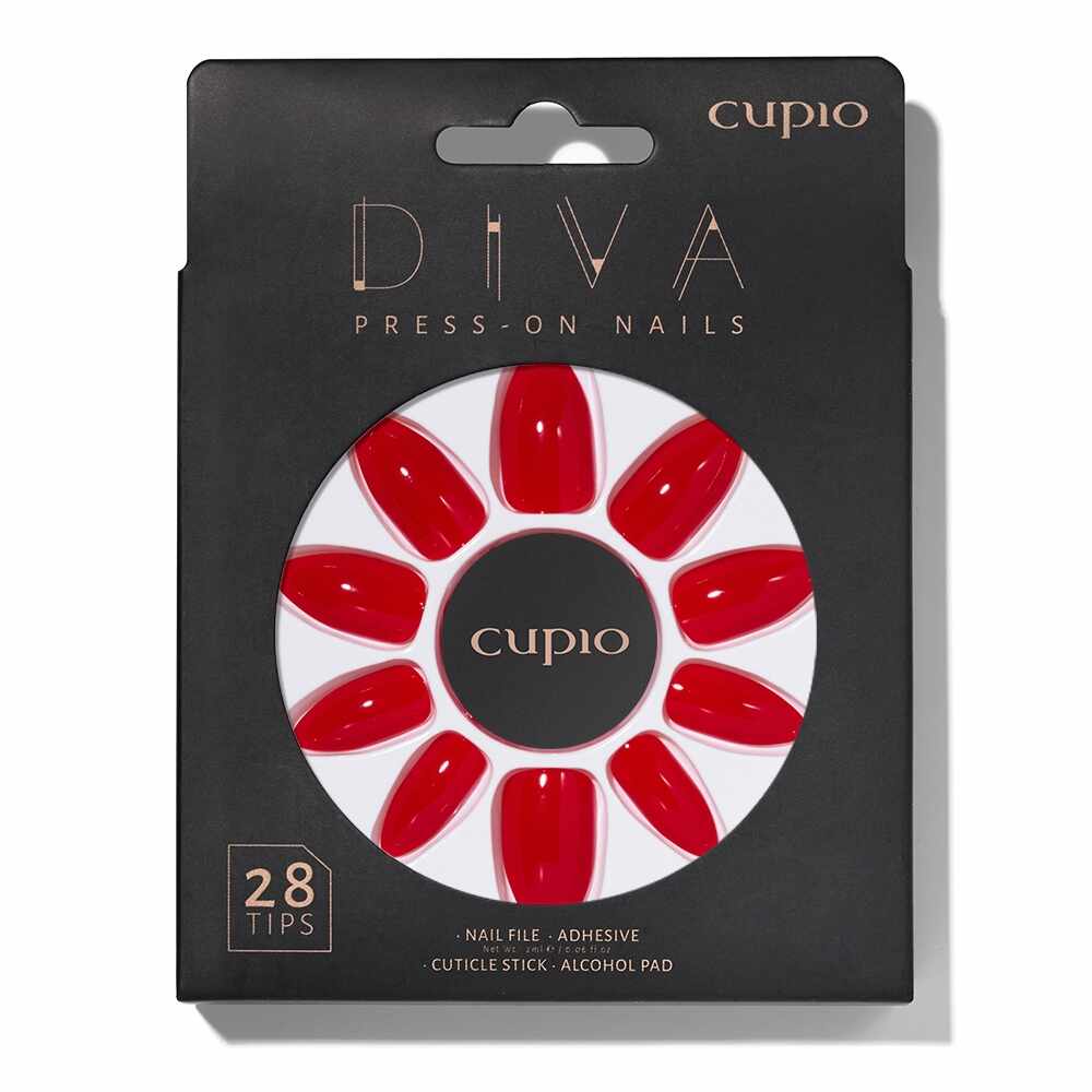 Set unghii false Cupio Diva - Bright Red
