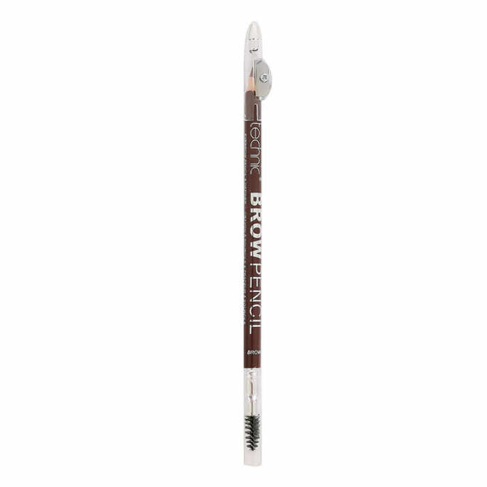 Creion de sprancene Technic Brow Pencil cu ascutitoare si periuta, Brown