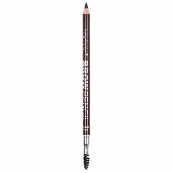 Creion de sprancene Technic Brow Pencil cu ascutitoare si periuta, Brown Black