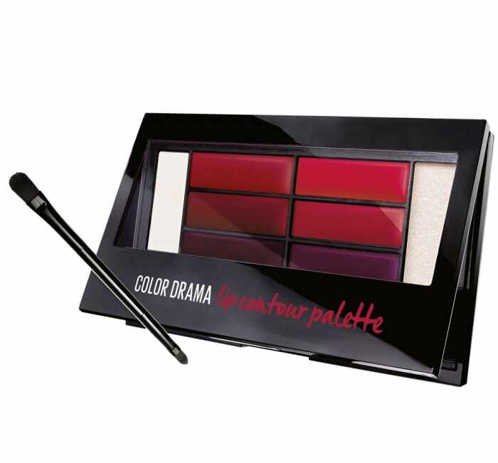 Paleta rujuri Maybelline New York Color Drama Lip Contour Palette, 01 Crimson Vixen, 4 g