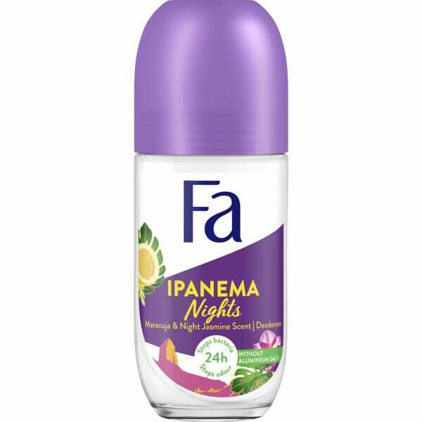 Deodorant Roll-on Ipanema Nights Maracuja & Night Jasmine 24h Fa, 50 ml