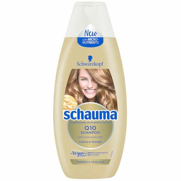 Sampon cu Coenzima Q10 pentru Par Fragil si Subtire - Schwarzkopf Schauma Q10 Shampoo for Thinning & Weak Hair, 400 ml