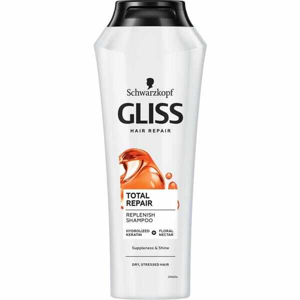 Sampon Reparator pentru Par Uscat si Deteriorat - Schwarzkopf Gliss Hair Repair Total Repair Replenish Shampoo for Dry, Stressd Hair, 250 ml