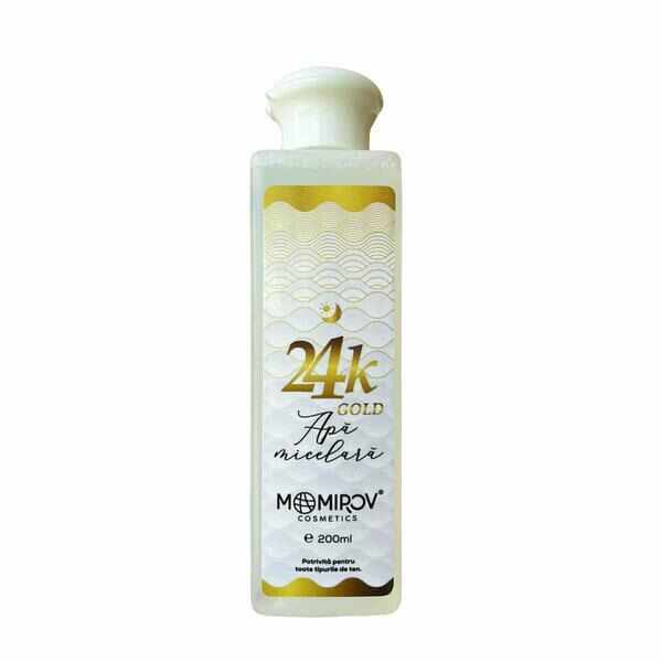 Apă micelară 24K cu aur coloidal și acid hialuronic, 200 ml, Momirov Cosmetics