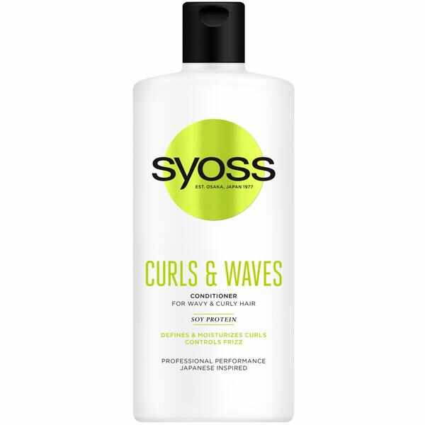 Balsam pentru Par Cret sau Ondulat - Syoss Professional Performance Japanese Inspired Curls & Waves Conditioner for Wavy & Curly Hair, 440 ml