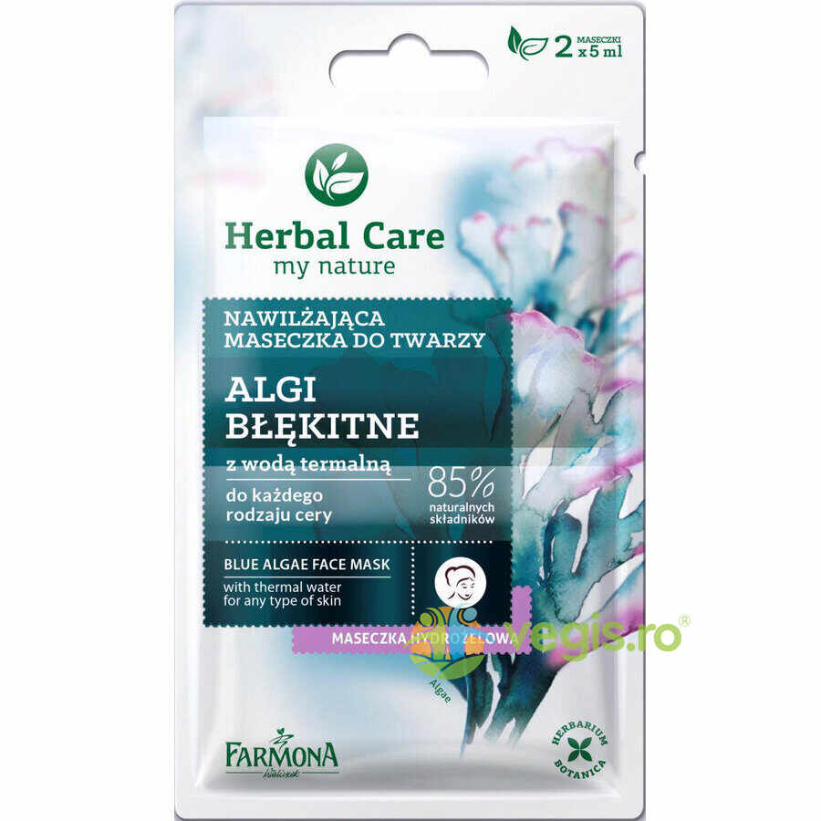 Herbal Care Masca Hidratanta Cu Alge Albastre Si Apa Termala 2x5ml
