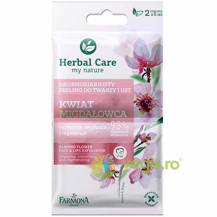 Herbal Care Peeling Pentru Fata Si Buze Cu Flori De Migdale 2x5ml