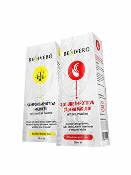 Tratament natural profesional anti-matreata grasa Regivero (Sampon, 250 ml + Lotiune, 250 ml)