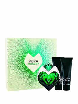 Set cadou Thierry Mugler Aura (Apa de parfum 50 ml + Lotiune de corp 50 ml + Lapte de dus 50 ml), pentru femei