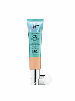 Crema CC matifianta anti-imbatranire pentru ten It Cosmetics, Your Skin But Better, SPF 40, Medium Tan, 32 ml