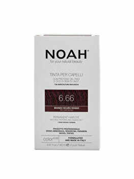 Vopsea de par naturala fara amoniac Noah, 6.66 Blond Roscat Inchis, 140 ml