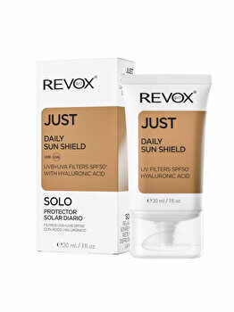 Crema pentru fata cu protectie solara Revox, Just, cu acid hialuronic, SPF 50, 30 ml