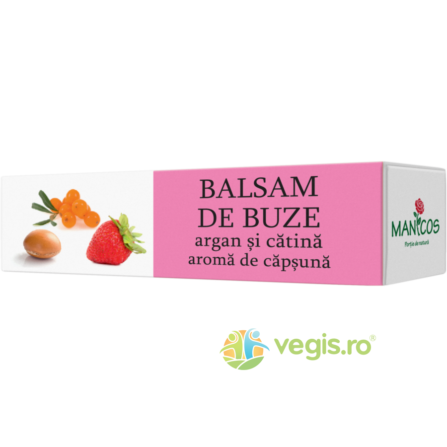 Balsam de Buze cu Ulei de Argan, Extract Uleios de Catina si Aroma de Capsuna 4.8g