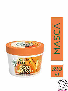 Masca pentru par deteriorat Garnier, Fructis Hair Food, Papaya, 390 ml