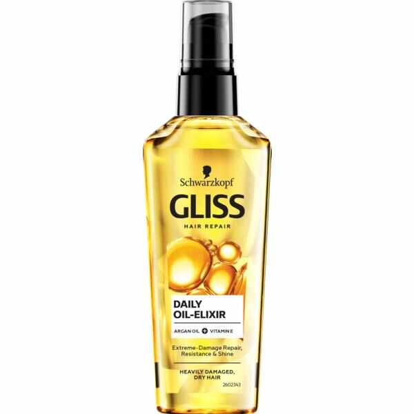 Ulei Elixir pentru Par Foarte Deteriorat si Uscat - Schwarzkopf Gliss Hair Repair Daily Oil-Elixir for Heavily Damaged, Dry Hair, 75 ml