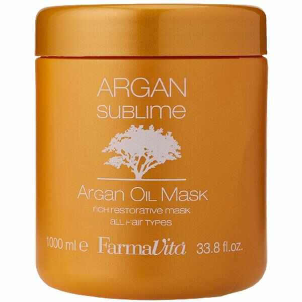Masca pentru Par cu Ulei de Argan - FarmaVita Argan Sublime Argan Oil Mask, 1000 ml