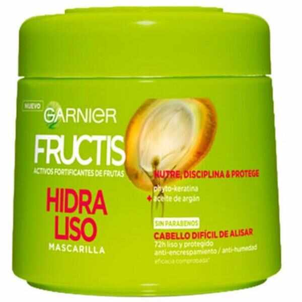 Masca Hidratanta pentru Par Rebel - Garnier Fructis Hidra Liso 72 H Mascarilla Nutre, Disciplina y Protege Cabello Dificil de Alisar, 300 ml