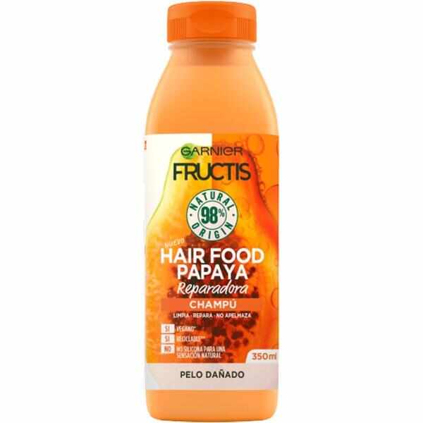 Sampon Reparator cu Papaya pentru Par Deteriorat - Garnier Fructis Hair Food Papaya Reparadora Champu Pelo Danado, 350 ml