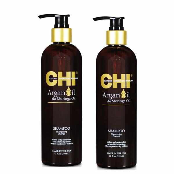 Pachet 2 x Sampon cu Ulei de Argan - CHI Farouk Argan Oil Plus Moringa Oil Shampoo 355 ml