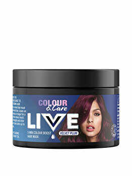 Masca de colorare si ingrijire pentru par LIVE, Colour & Care, Velvet Plum, 150 ml