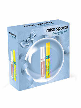 Set cadou Miss Sporty (Mascara de gene Studio Lash 3D Volumithyc Mascara, Black, 8 ml + Luciu de buze Precious Shine Lip Gloss, 10 Shine Nude, 7.8 ml)
