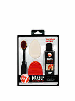 Set curatare pensule si aplicatoare machiaj W7, Makeup Kit, 4 piese