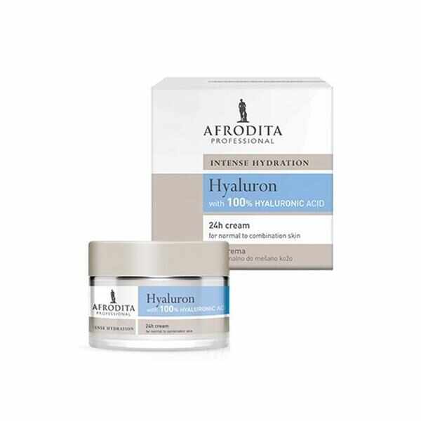 Crema Hidratanta cu Acid Hialuronic pentru Ten Normal, Mixt - Cosmetica Afrodita Intense Hydratation Hyaluron 24h Cream for Normal to Combinationm Skin