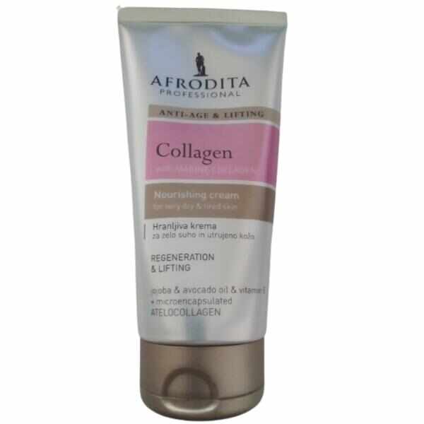 Crema Nutritiva pentru Piele Uscata si Obosita - Afrodita Professional Anti-Age & Lifting with Marine Collagen, 150 ml