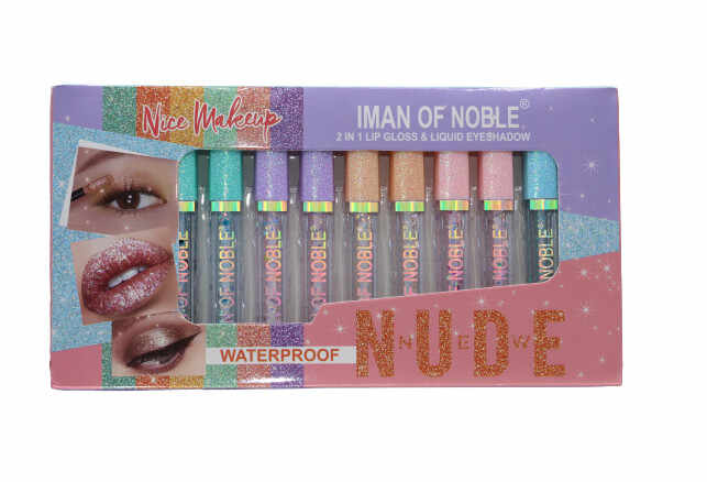 Set 12 Luciuri de buze lichide, Iman Of Noble, Nude New, Waterproof