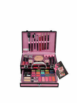 Trusa machiaj + Geanta depozitare cosmetice Magic Color, Makeup Kit, Pink Secret